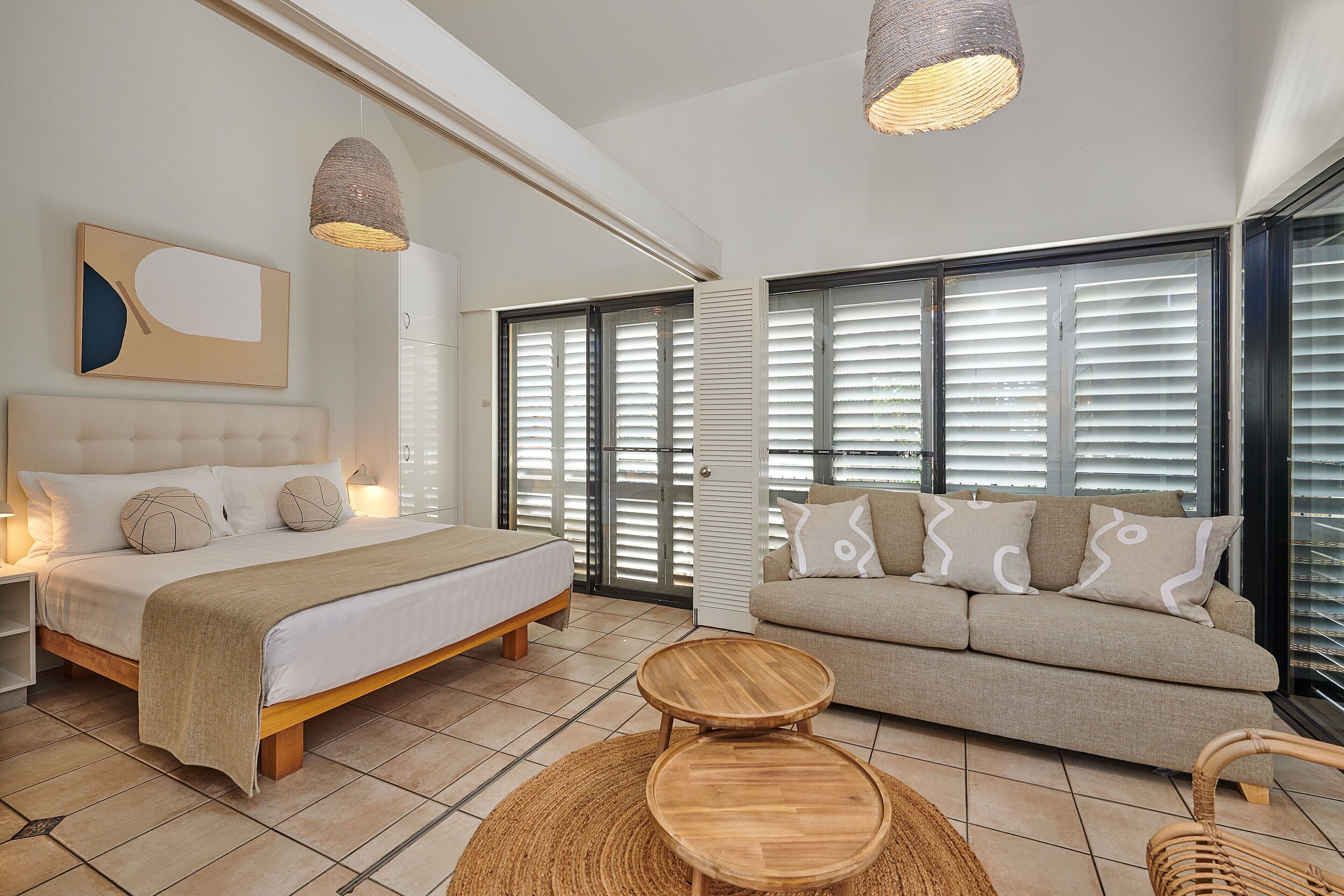 Standard Studio, 1 Queen Bed with Sofa bed (Schoolies not allowed) | Living area | LCD TV, DVD player, iPod dock