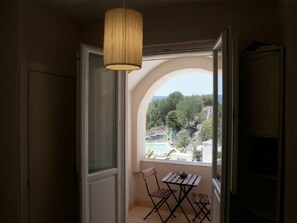 Doppelzimmer, mit Bad | Blick vom Balkon