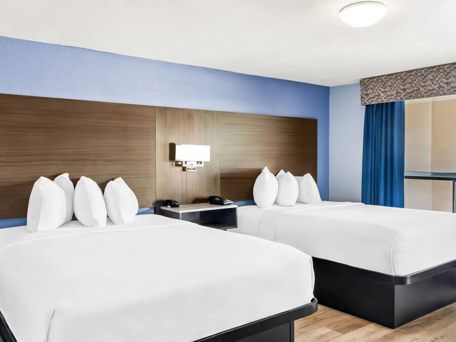 Room, 2 Queen Beds, Non Smoking | Desk, free WiFi, bed sheets, alarm clocks