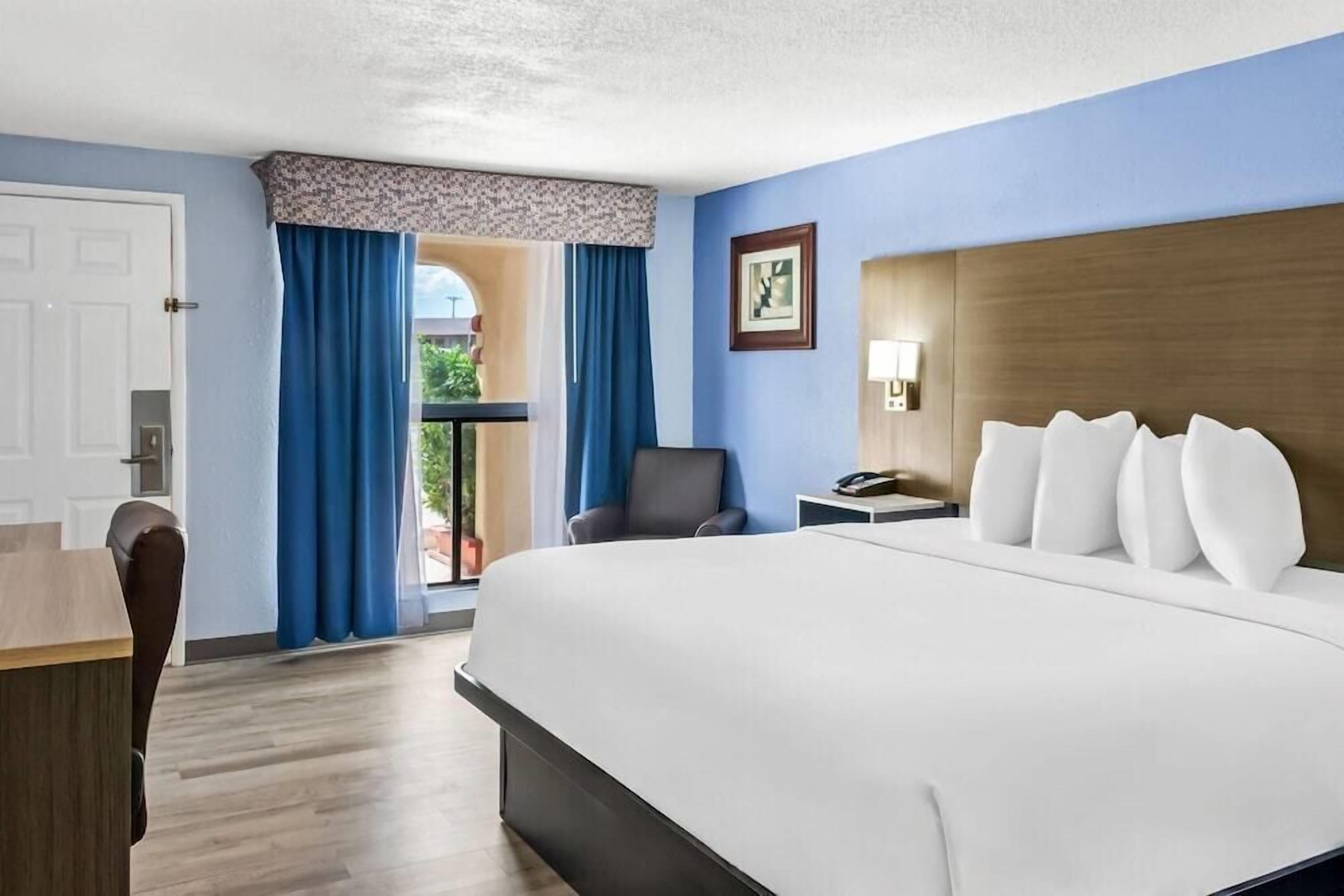 Desk, free WiFi, bed sheets, alarm clocks