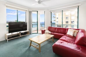 Three Bedroom Apartment, Beach View | Living area