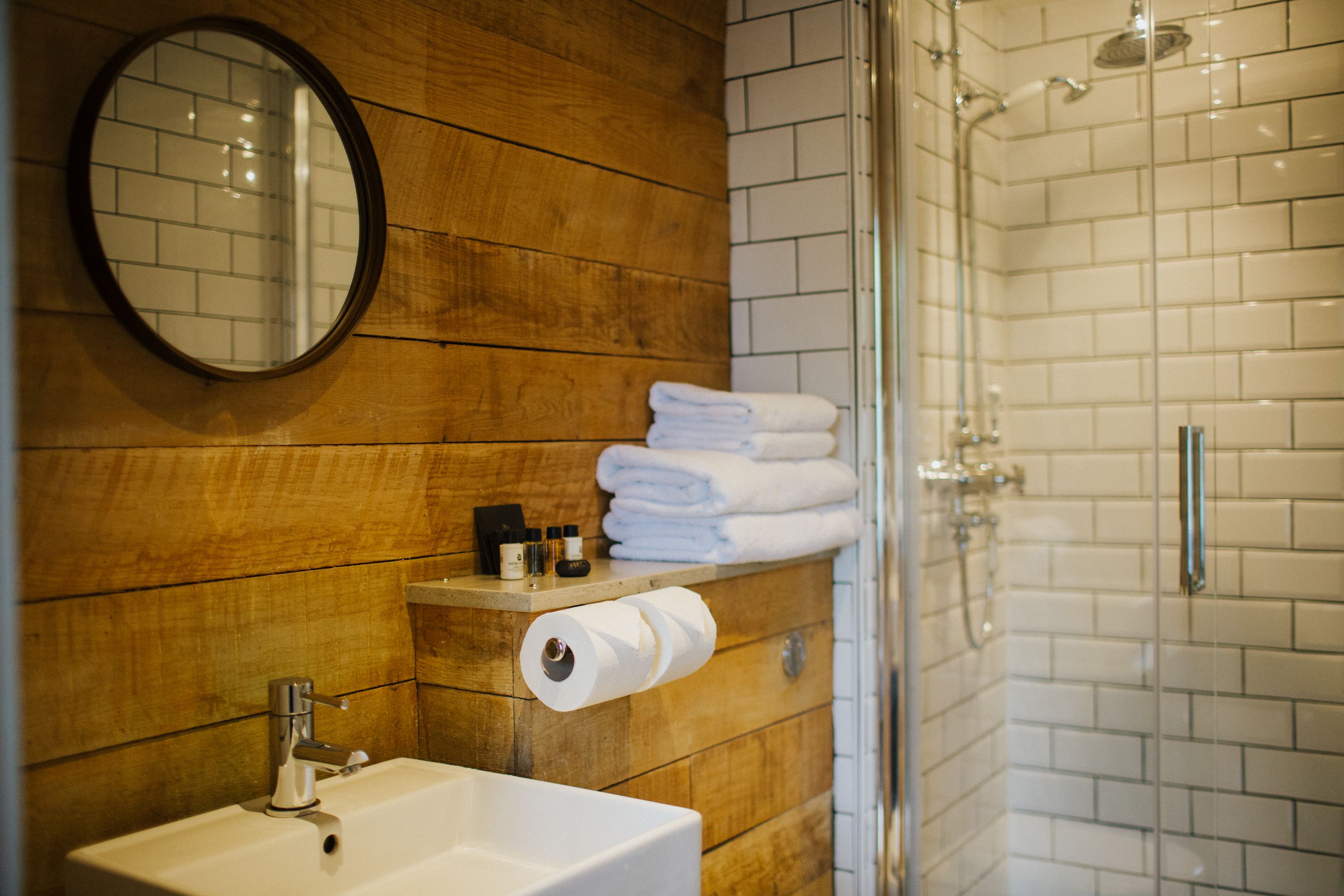 executive double room | bathroom | shower, designer toiletries, hair dryer, towels