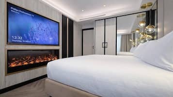 Biancheria da letto di alta qualità, minibar, cassaforte in camera