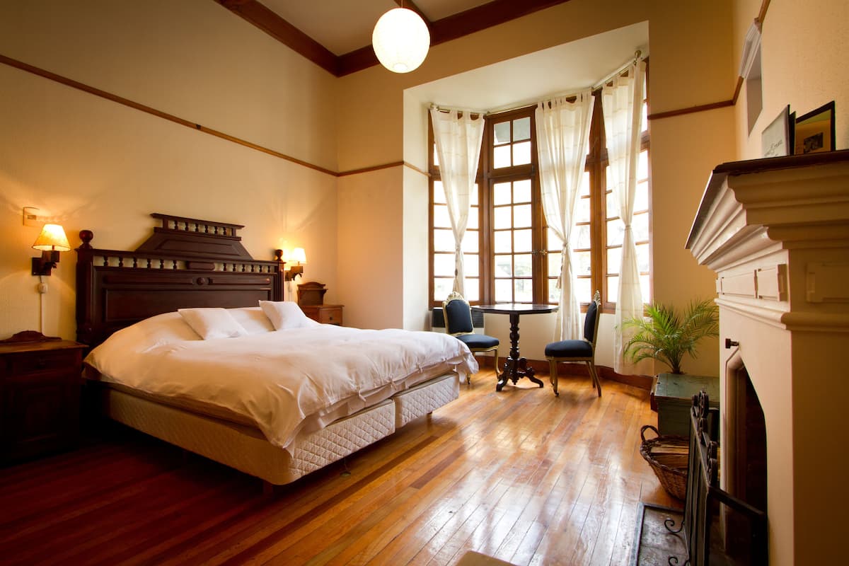 down duvets, pillow-top beds, in-room safe, individually decorated