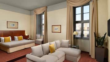 Junior Suite, Multiple Beds | In-room safe, desk, laptop workspace, blackout drapes