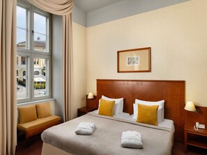 Junior Suite, Multiple Beds | In-room safe, desk, laptop workspace, blackout drapes