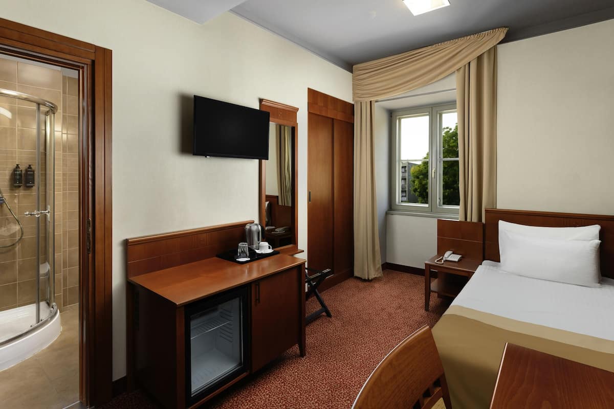 Klassieke kamer, 1 eenpersoonsbed | Een kluis op de kamer, een bureau, een laptopwerkplek