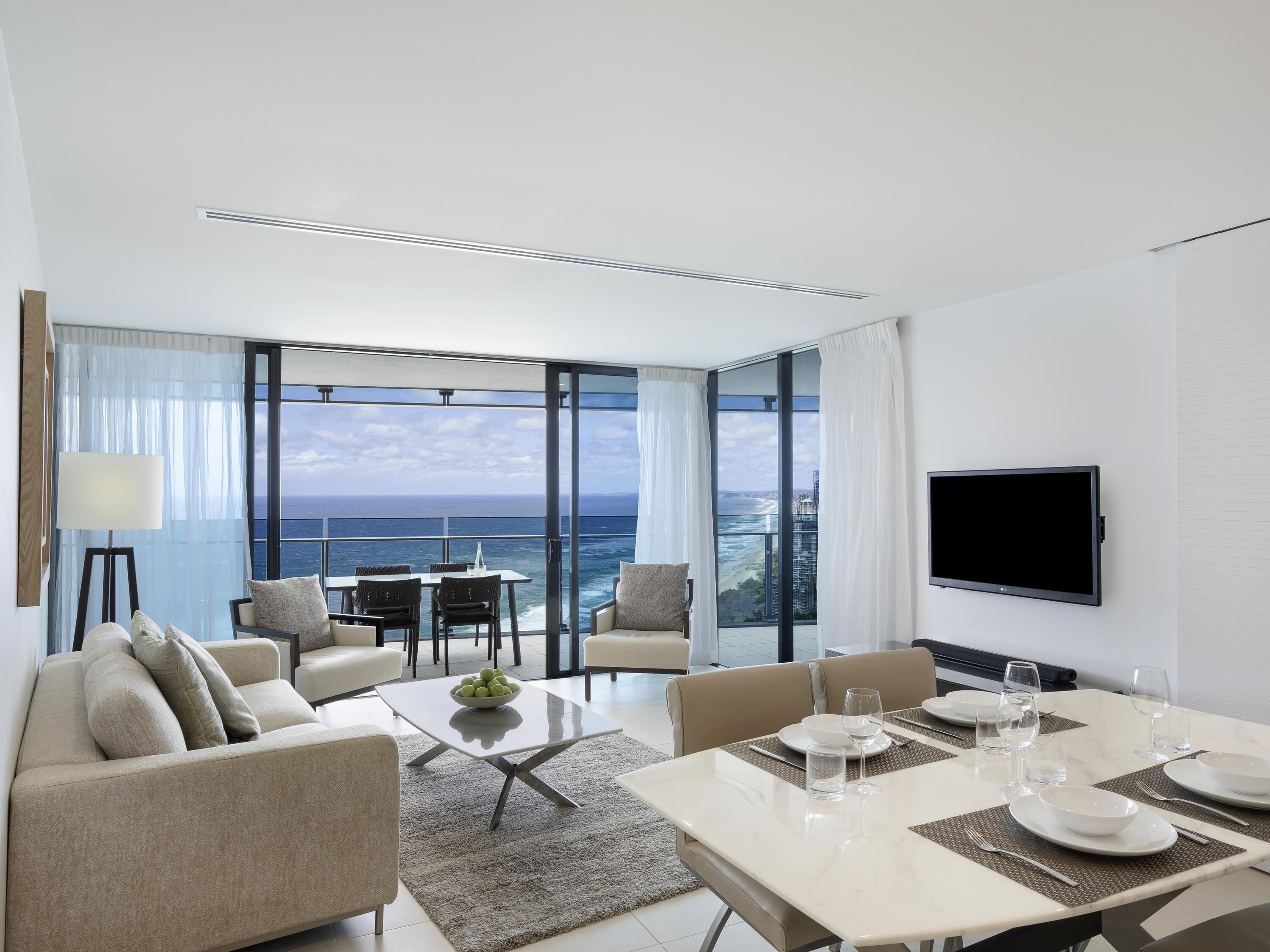 Apartment, 1 Bedroom, Ocean View | Minibar, in-room safe, iron/ironing board, cots/infant beds