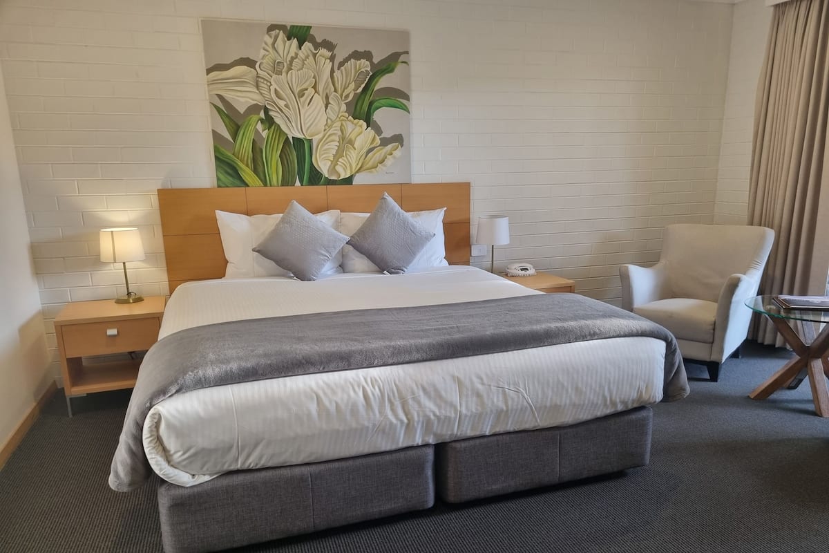 Ropa de cama de alta calidad, escritorio y cortinas blackout