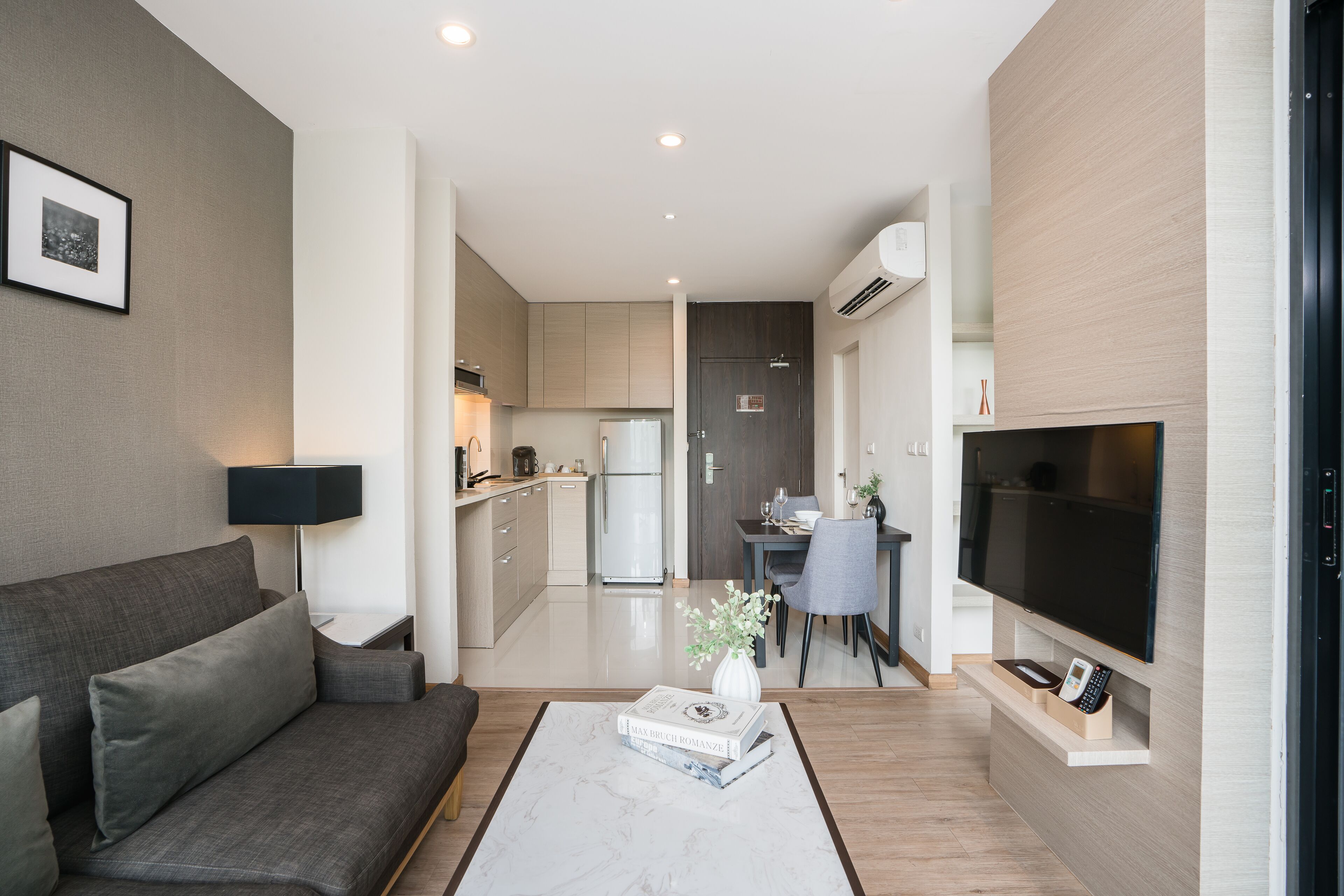 32-inch LCD TV with satellite channels, TV, DVD player