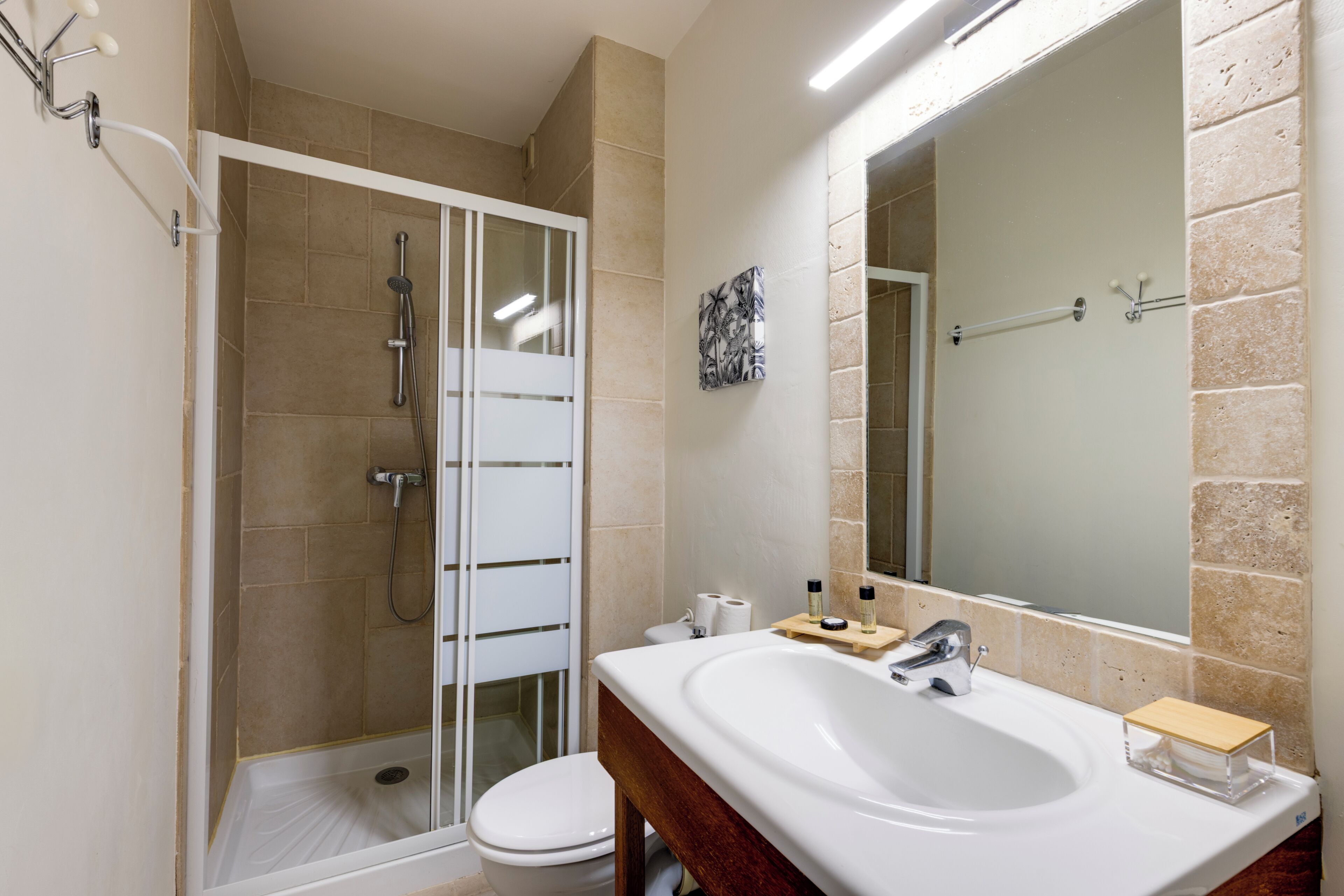 Free toiletries, hair dryer, towels