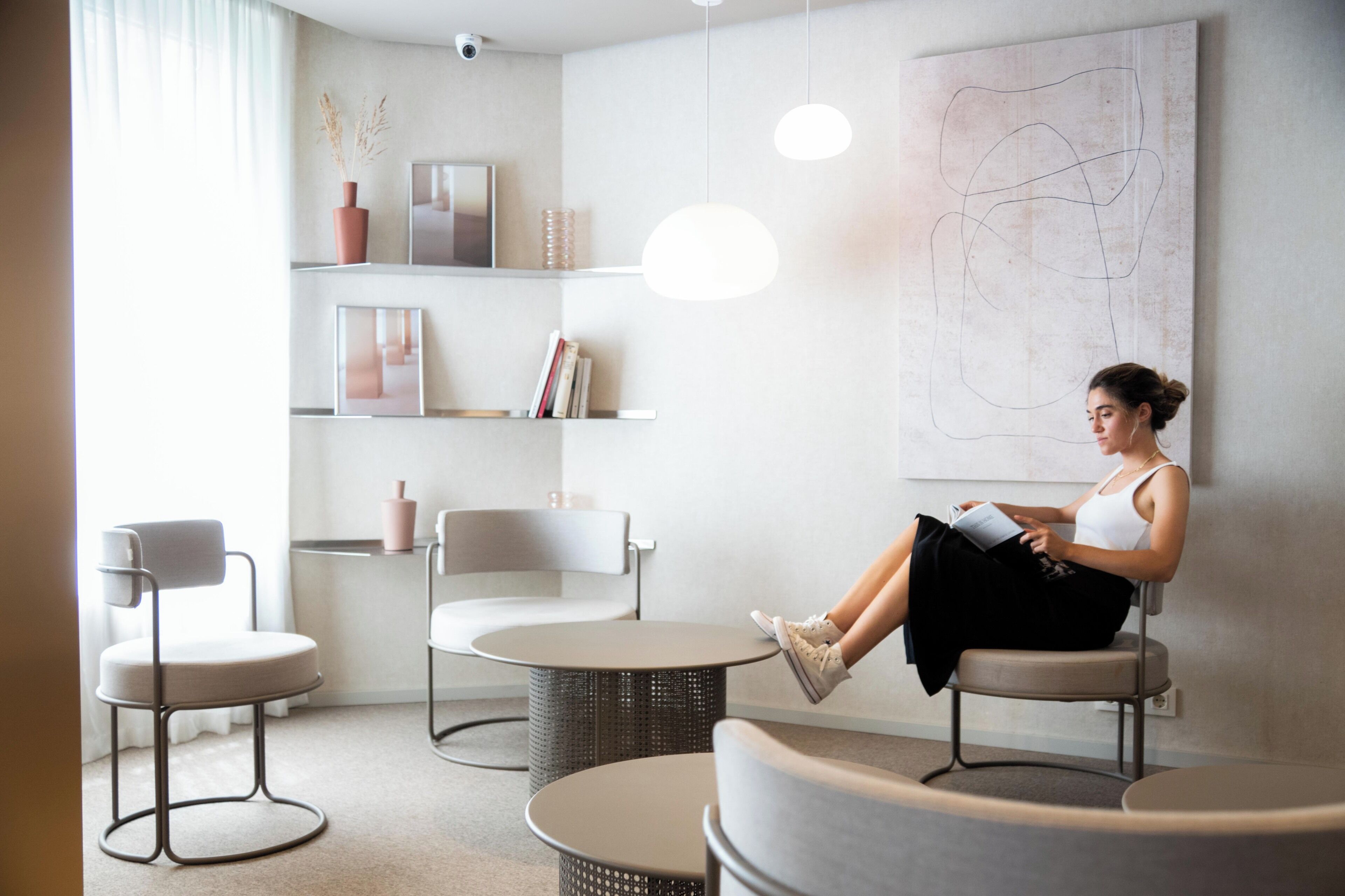 Área de estar no saguão