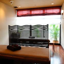 Hot tub, body treatments, aromatherapy, body wraps, body scrubs, facials