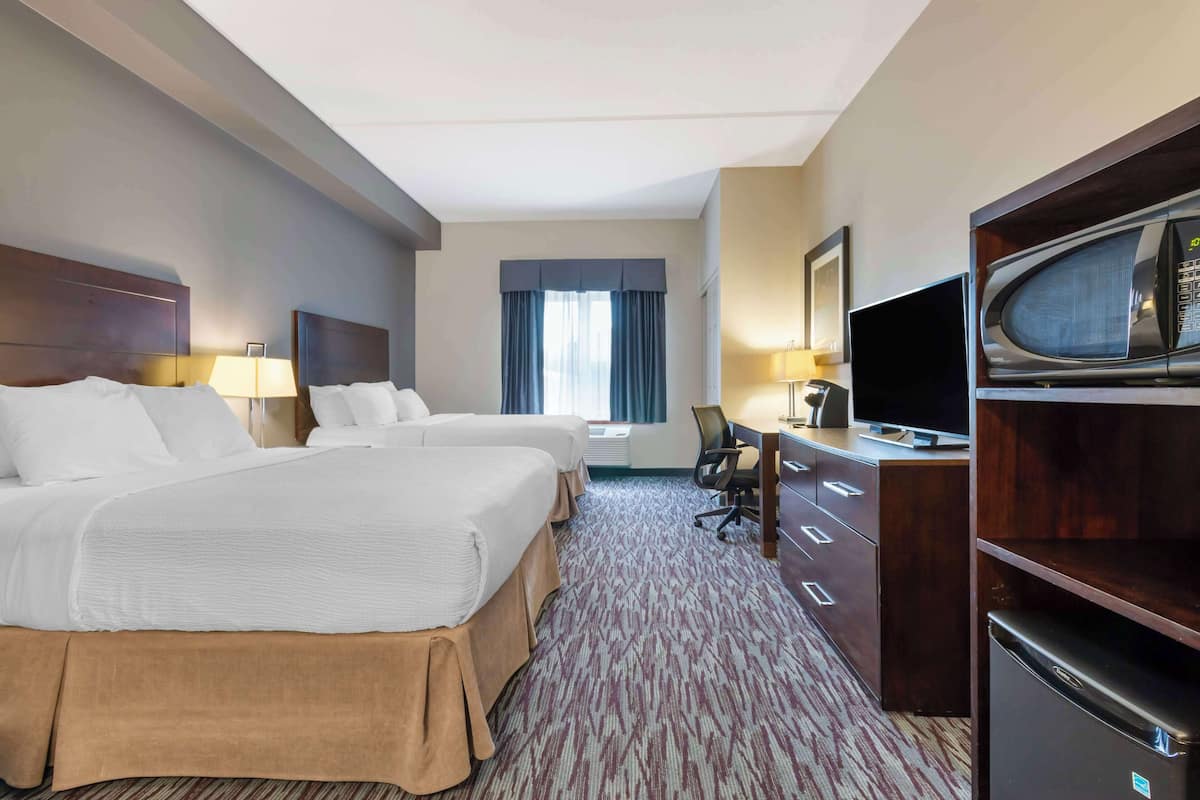 Standard Room, 2 Queen Beds, Accessible, Refrigerator & Microwave | Pillow-top beds, in-room safe, desk, iron/ironing board