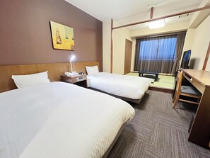 Desk, blackout curtains, iron/ironing board, free WiFi