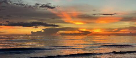 On the beach, white sand, beach towels