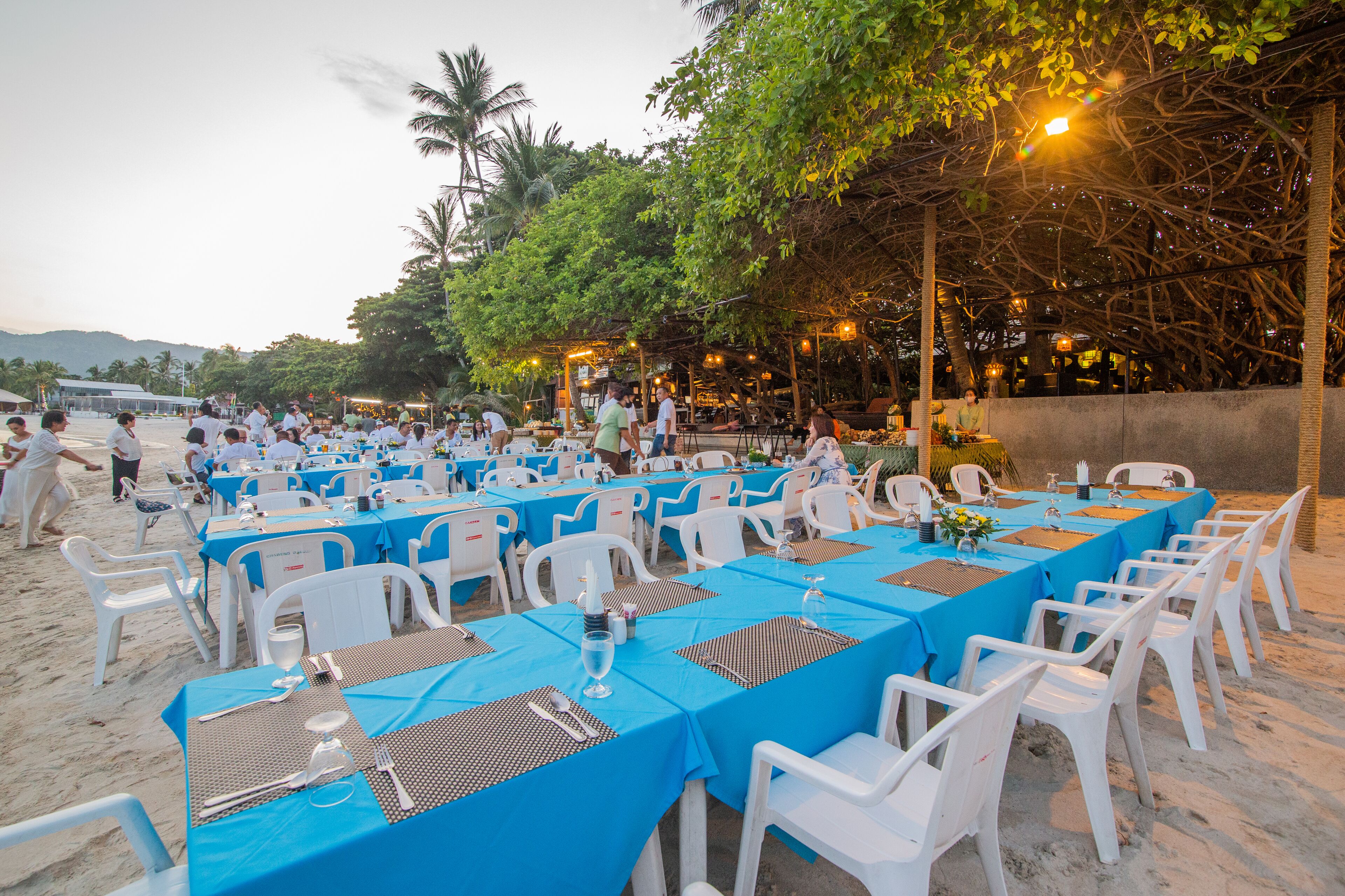 outdoor banquet area