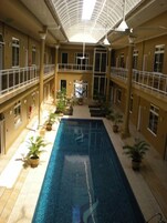 Indoor pool, sun loungers