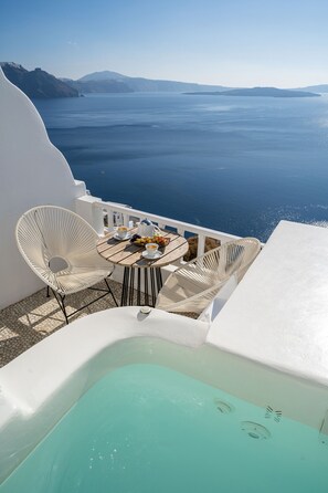 Suite Exécutive, bain à remous (Caldera View) | Vue sur la plage/l’océan
