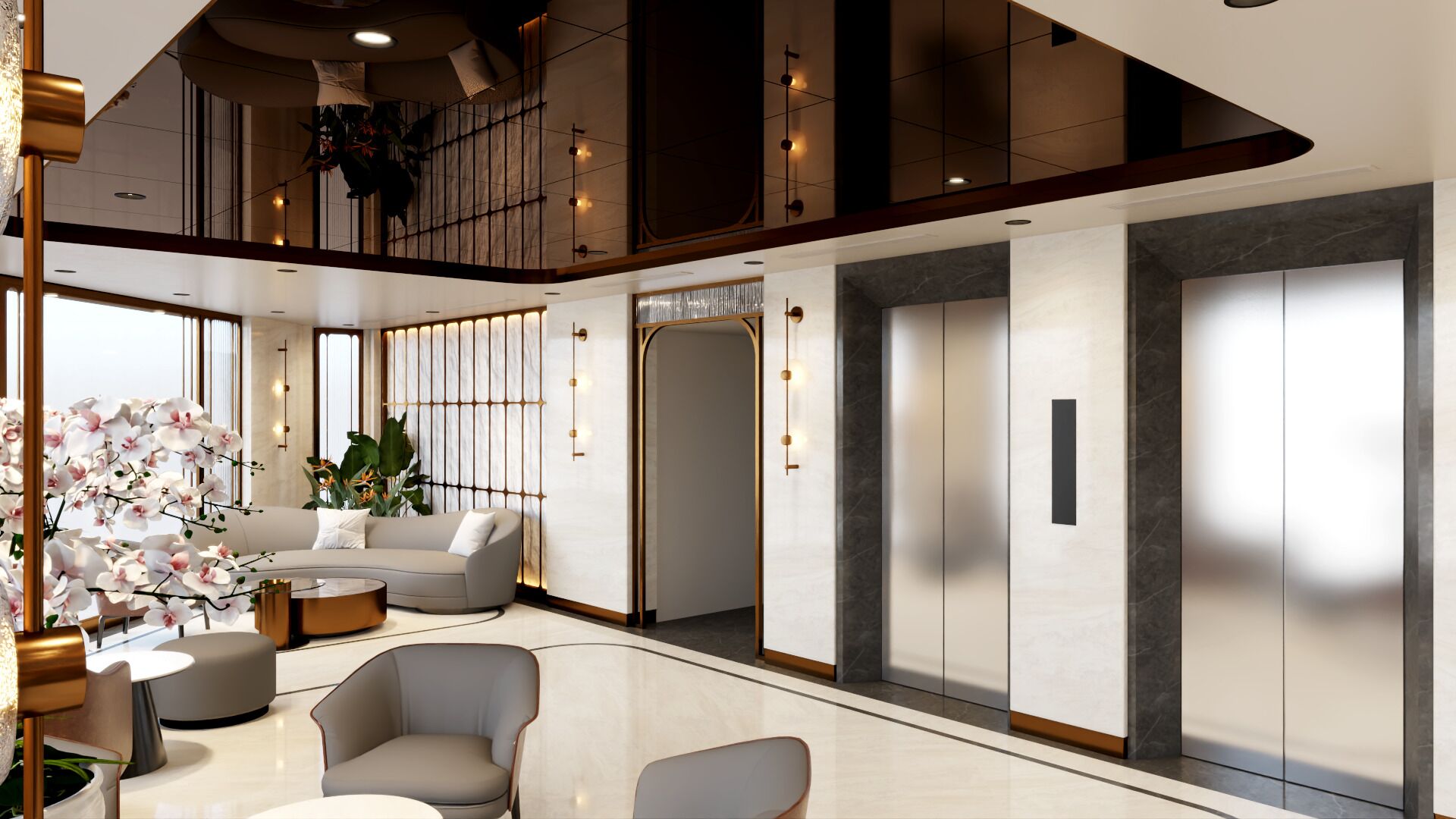 Coin salon dans le hall