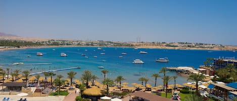 Private beach, sun loungers, beach umbrellas, beach towels