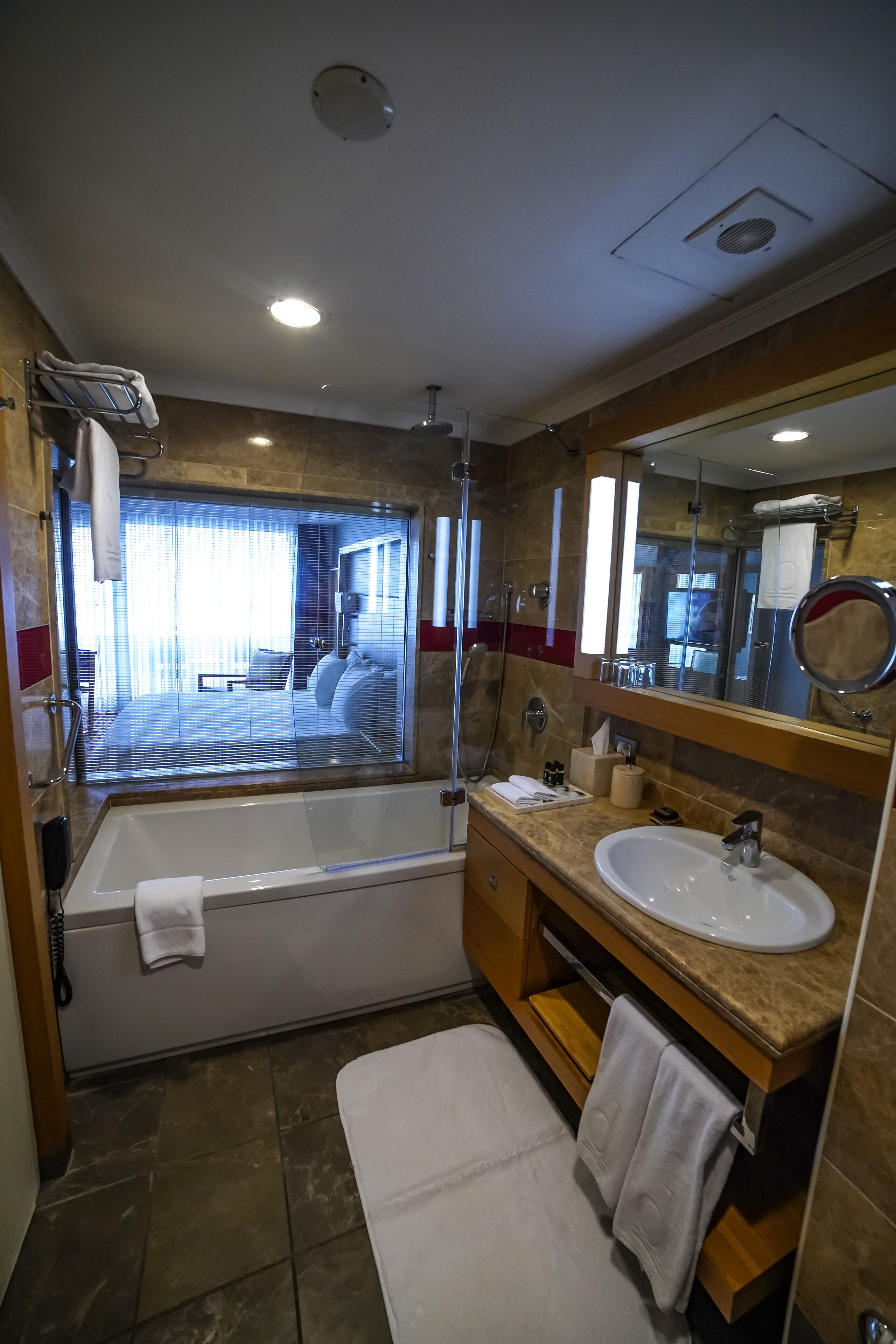 rainfall showerhead, eco-friendly toiletries, hair dryer, dressing gowns