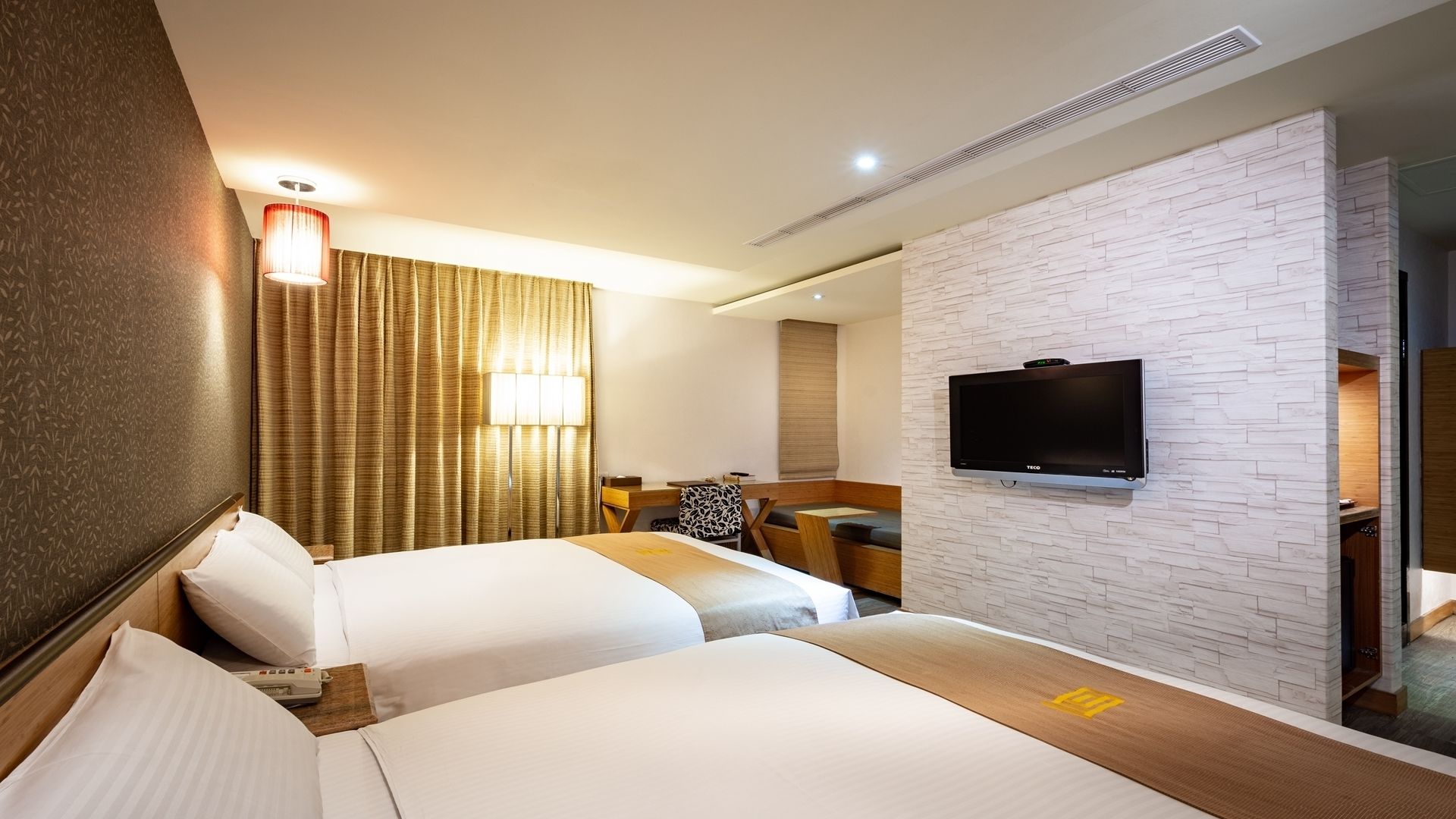 family room, 2 double beds | down duvets, individually decorated, desk, blackout curtains