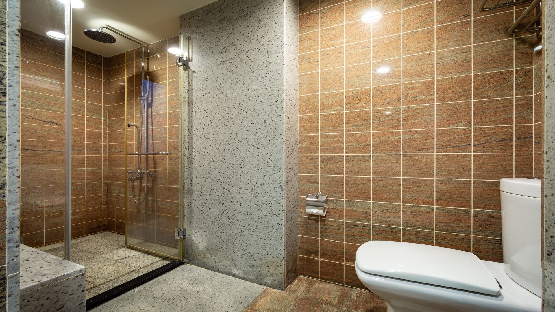 family room, 2 double beds | bathroom | shower, free toiletries, hair dryer, slippers