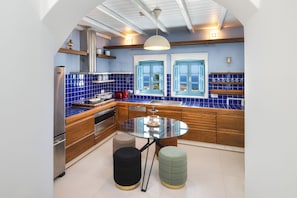 Three Bedroom Signature sea view Apanema Villa with private pool & indoor jacuzzi | Private kitchen | Fridge, coffee/tea maker, highchair, freezer