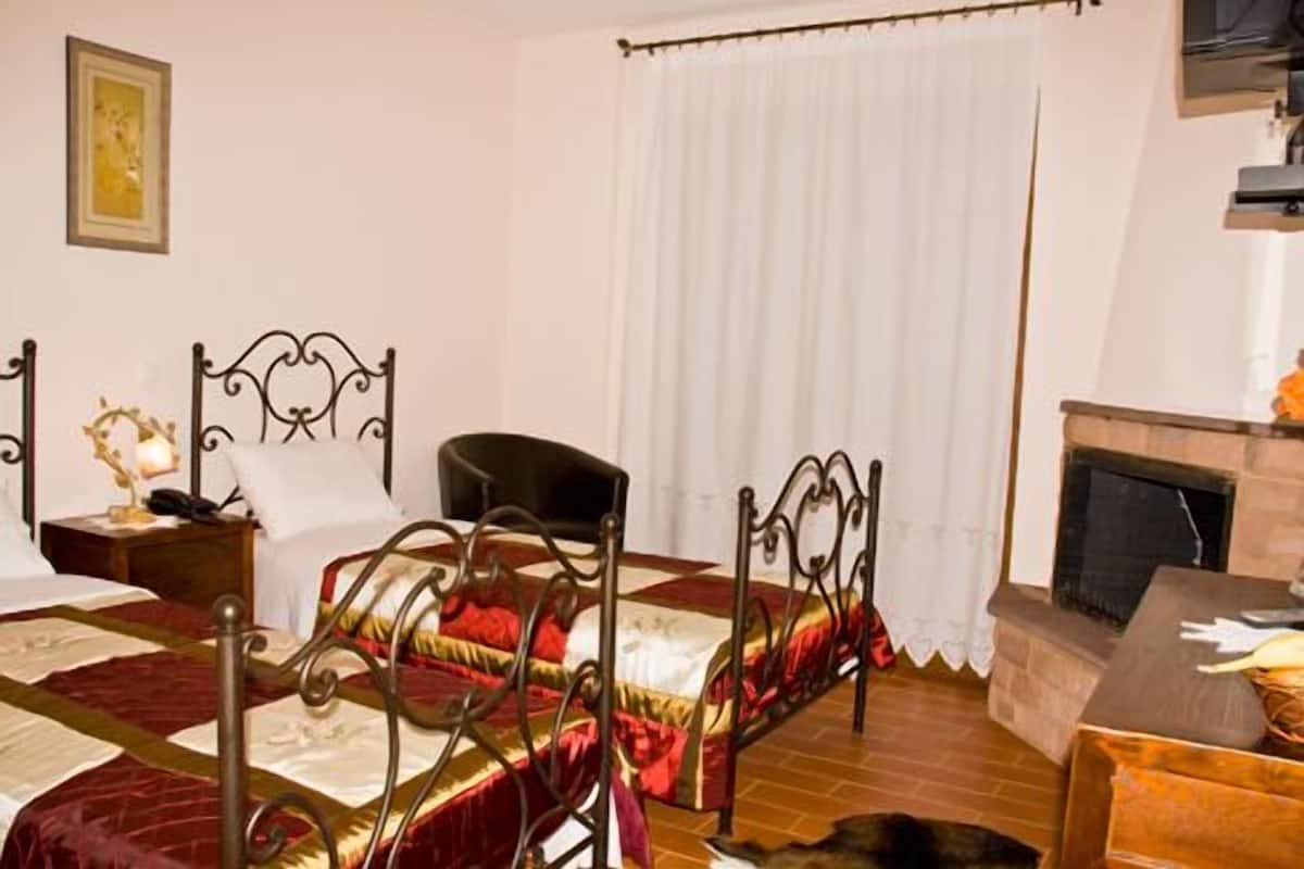 Twin Room, 2 Single Beds, Fireplace, Mountain View | Premium bedding, down duvets, Select Comfort beds, minibar
