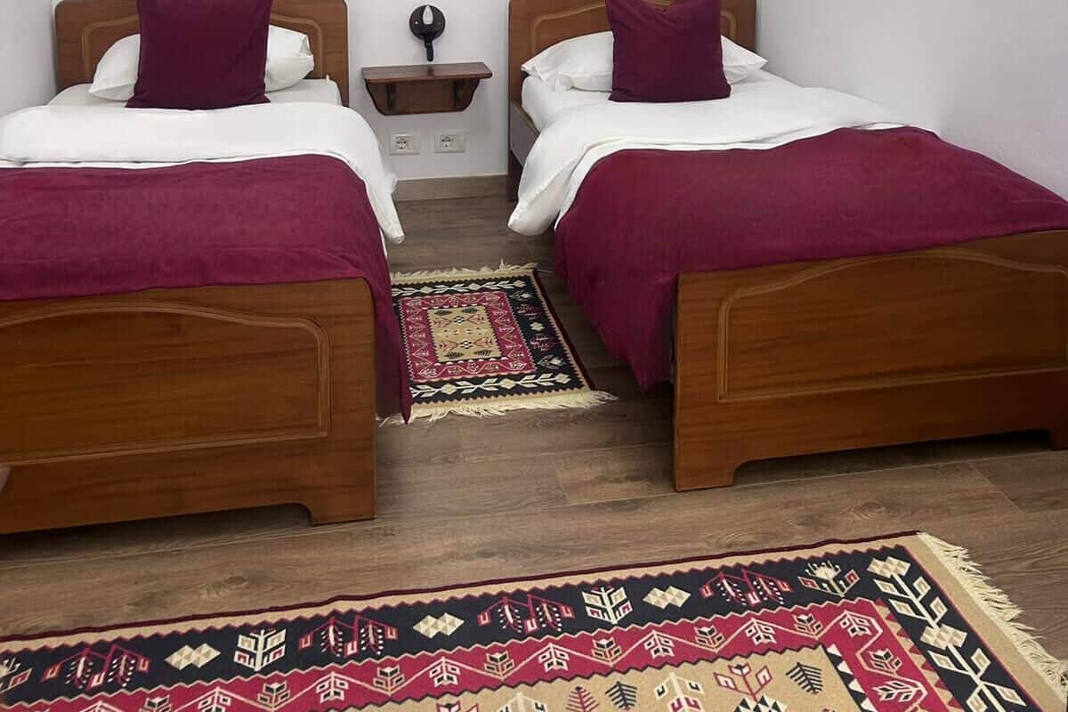 Habitación estándar con 2 camas individuales | Edredón, minibar, decoración personalizada y escritorio