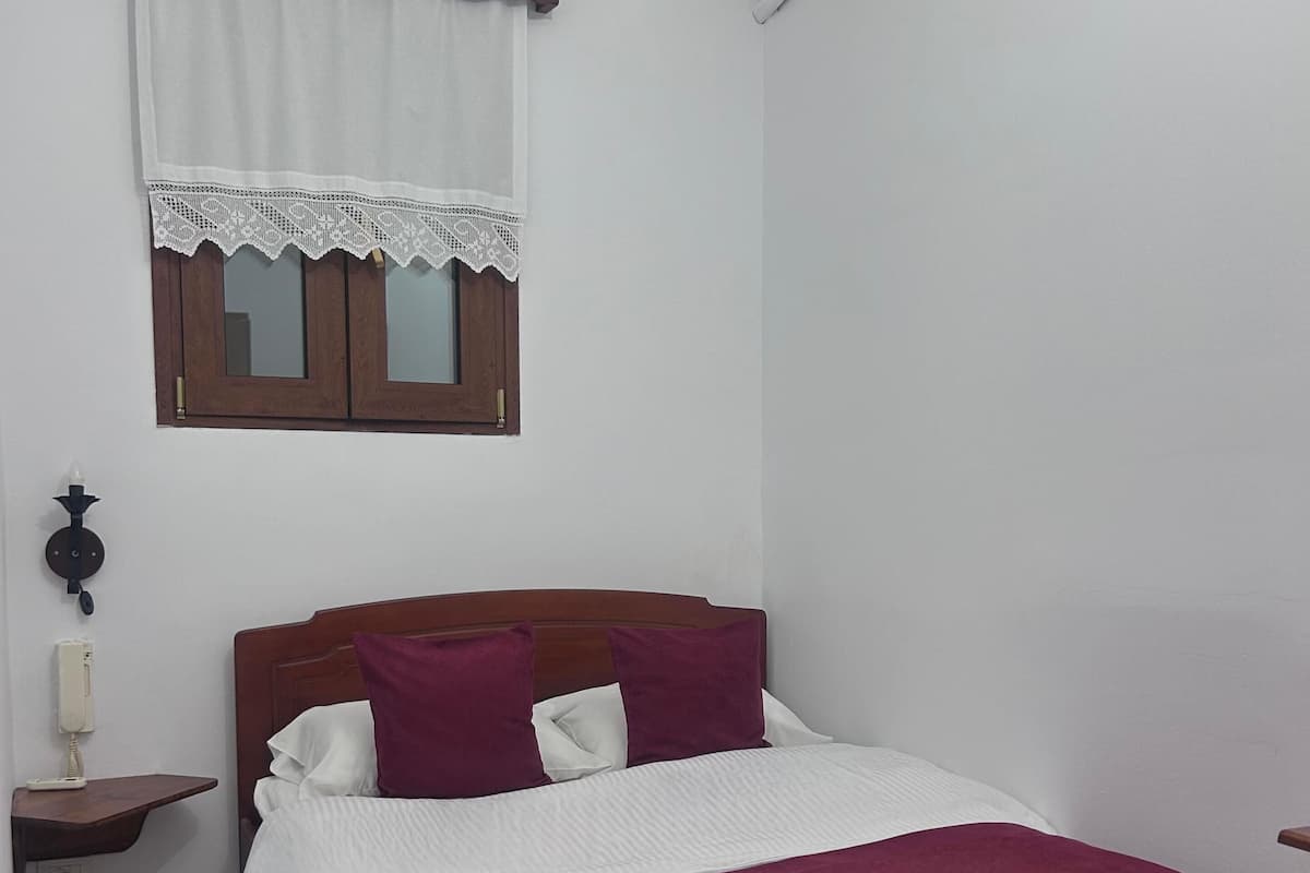 Habitación básica doble | Edredón, minibar, decoración personalizada y escritorio