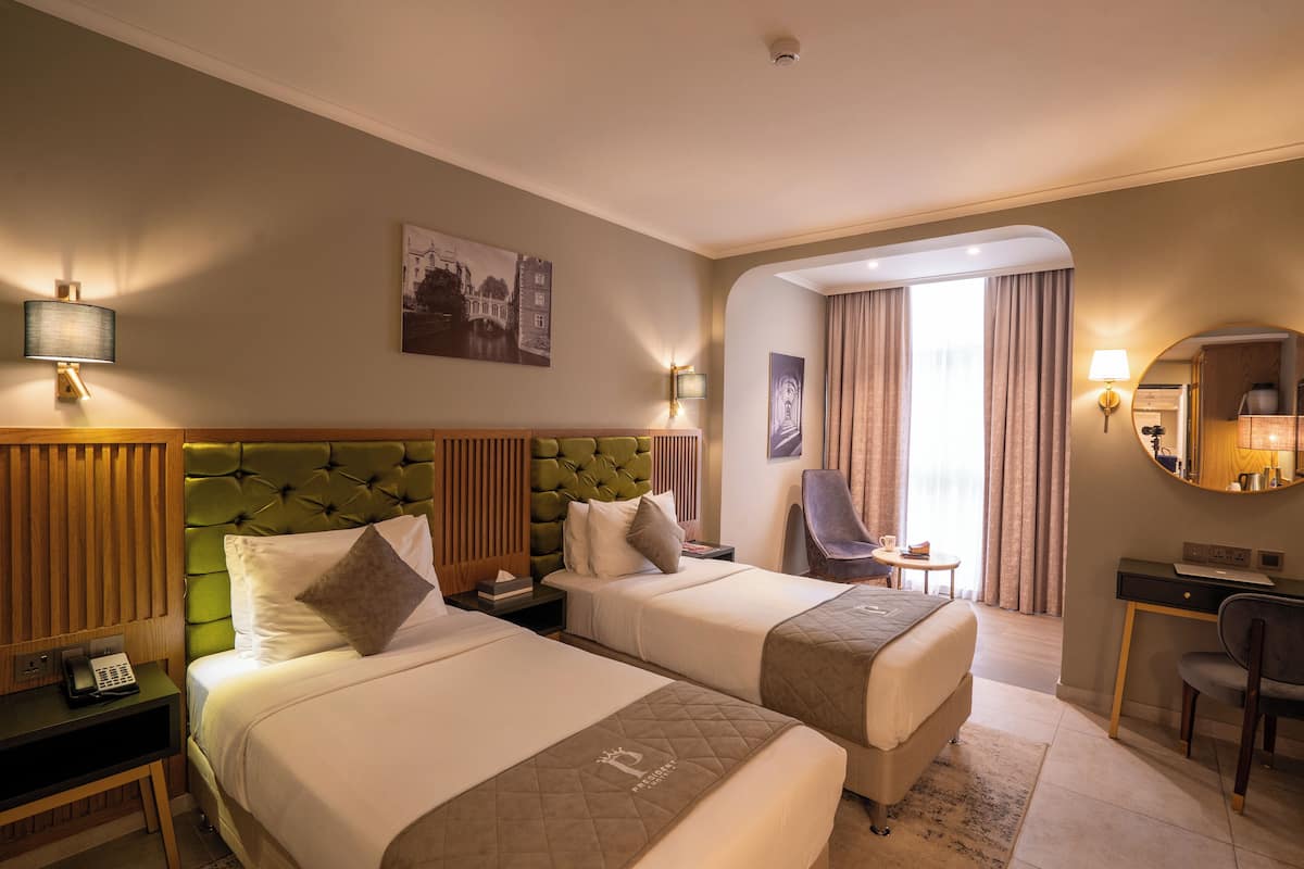 Deluxe Twin Room | Minibar, in-room safe, soundproofing, iron/ironing board (on request)