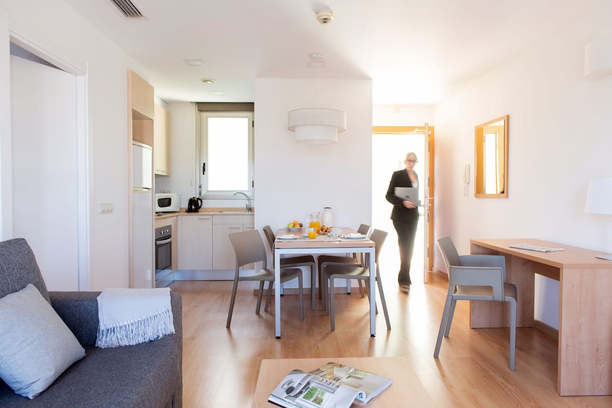 Business Apartment, 1 Queen Bed (1 Adult) | 1 bedroom, premium bedding, down comforters, in-room safe