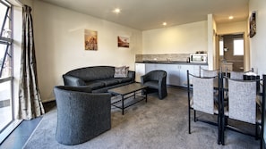 Family Apartment, Lake View | 1 bedroom, desk, blackout drapes, iron/ironing board