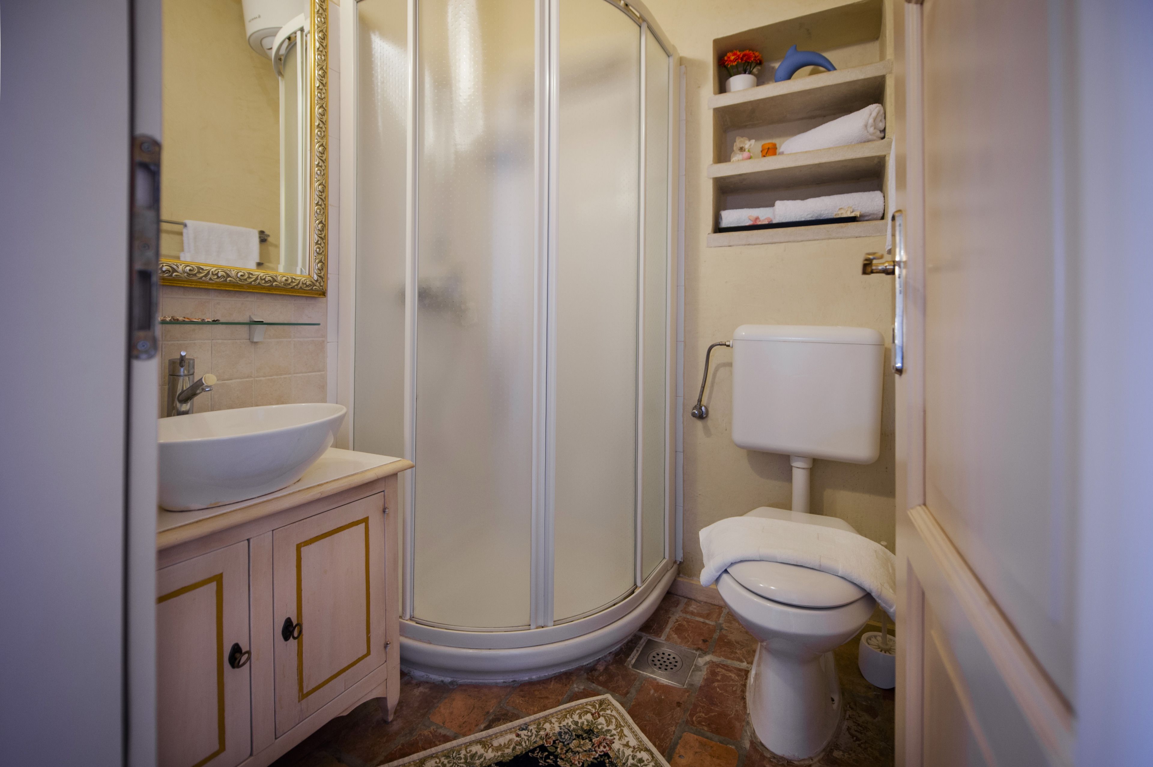 apartment, 1 bedroom, terrace, sea view | bathroom | shower, hair dryer, towels