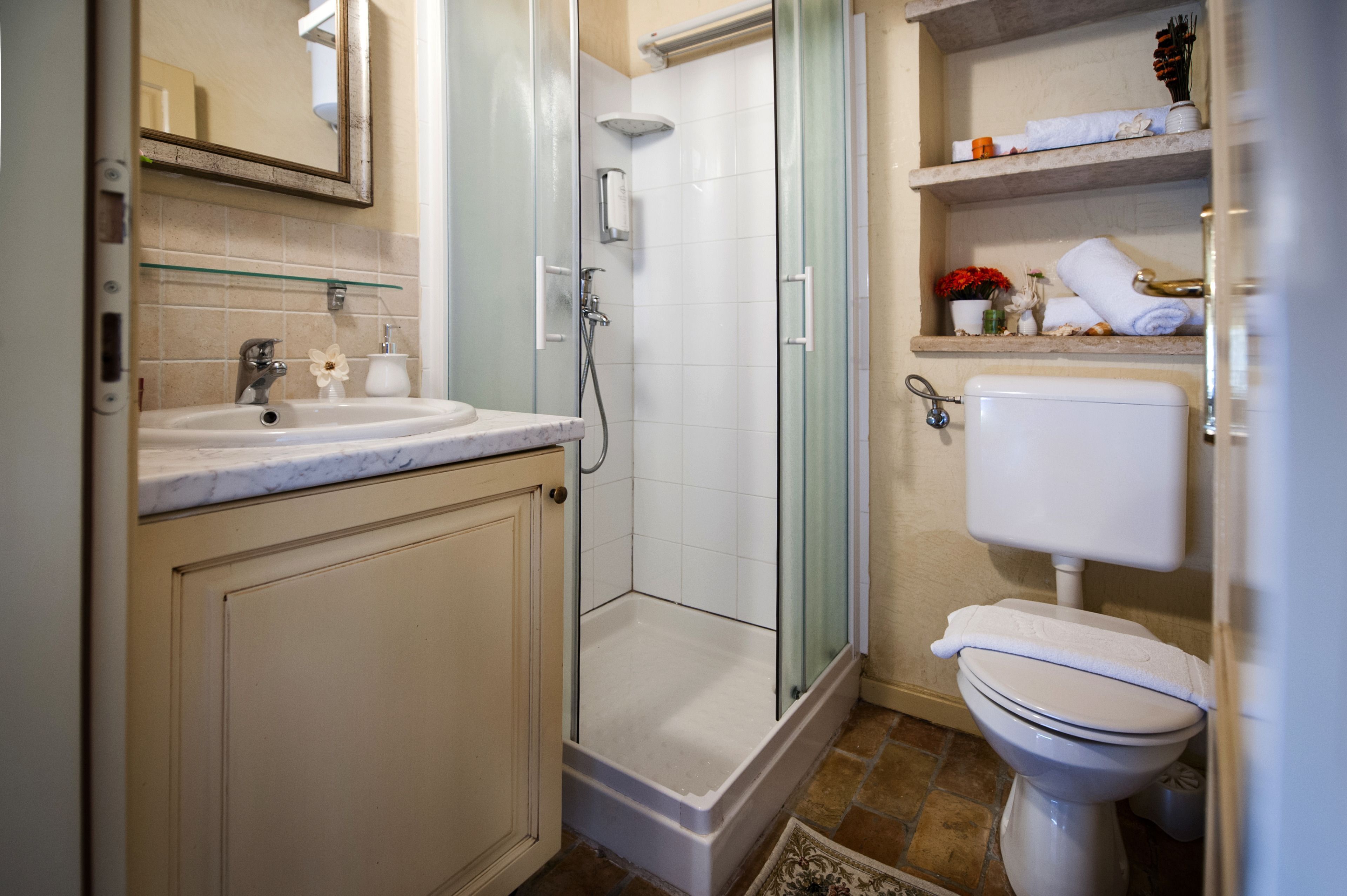 Bathroom | Shower, hair dryer, towels