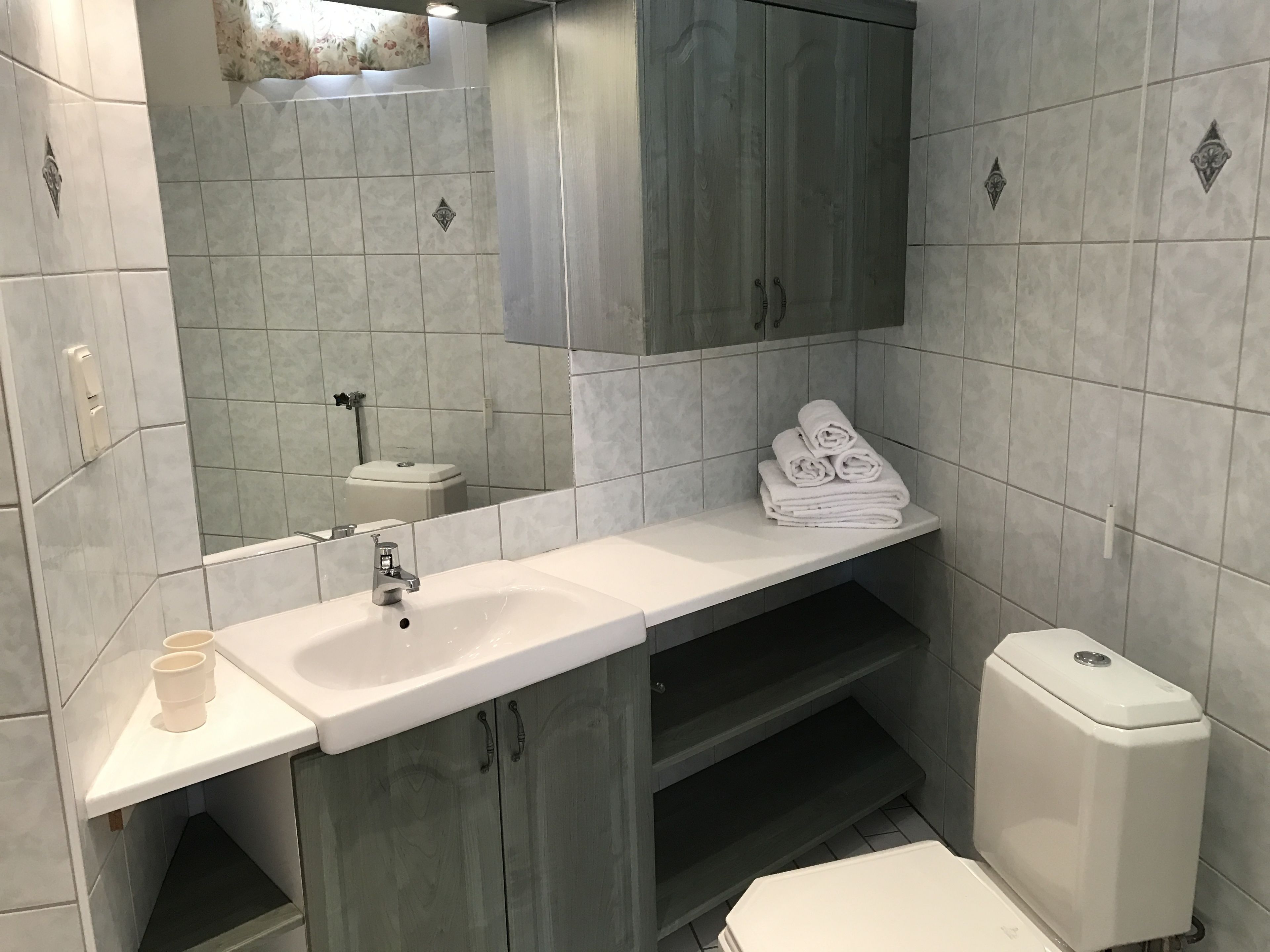 double room, annex building | bathroom | shower, free toiletries, hair dryer, towels