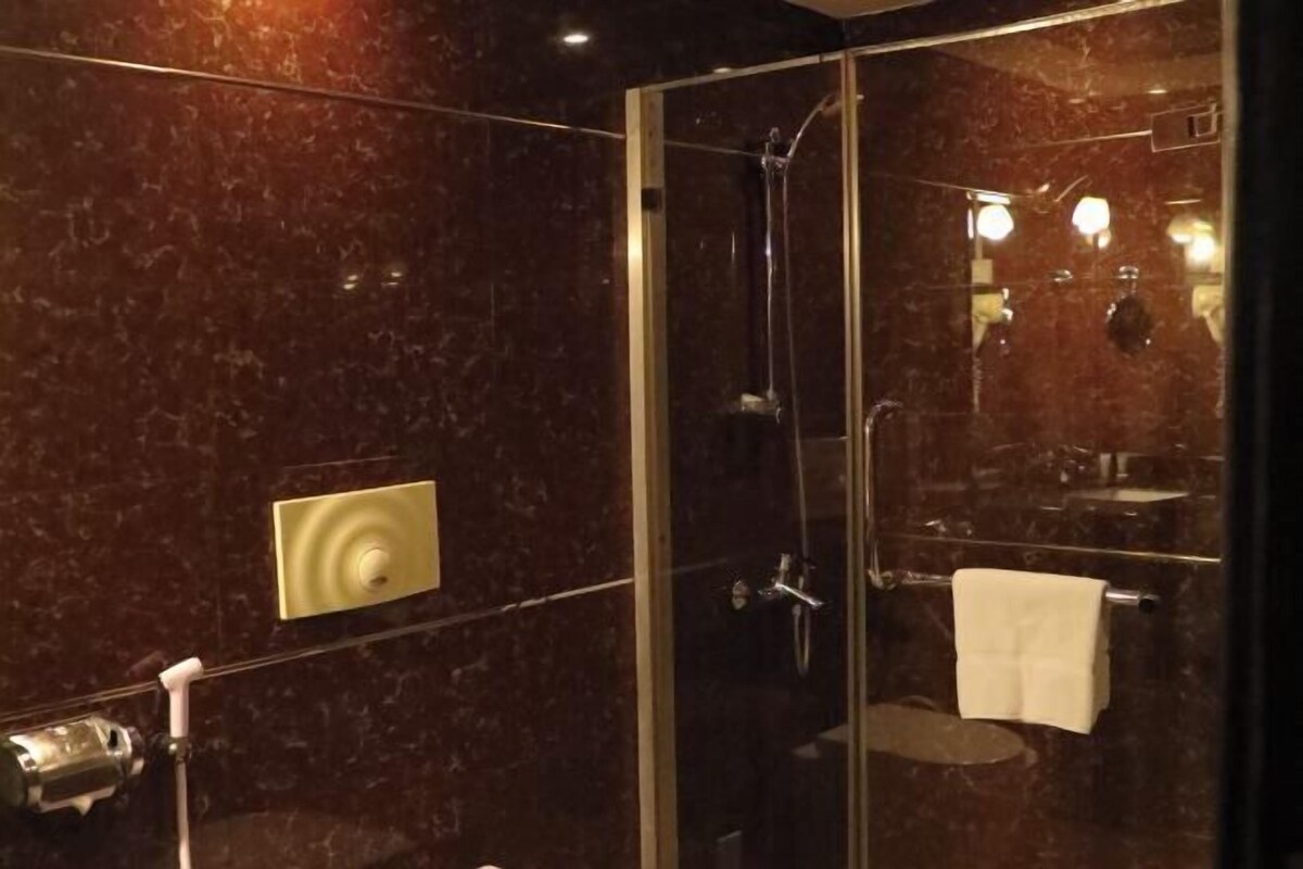 Shower, hair dryer, slippers, bidet