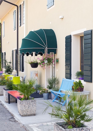 Entrada de la propiedad. Hotel Ristorante Al Gallo