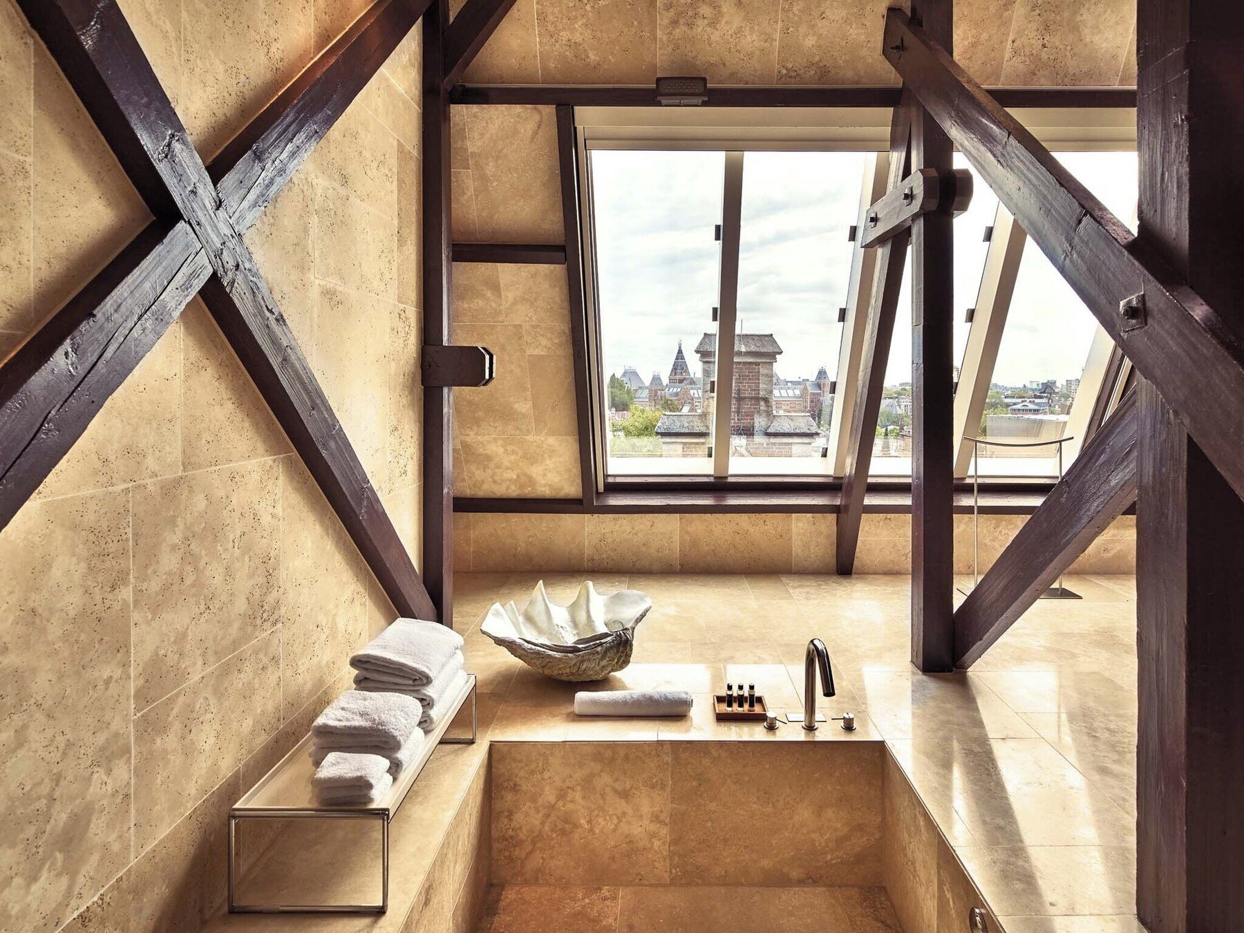 Suite (Amsterdam, with rooftop) | Bathroom | Designer toiletries, hair dryer, bathrobes, slippers