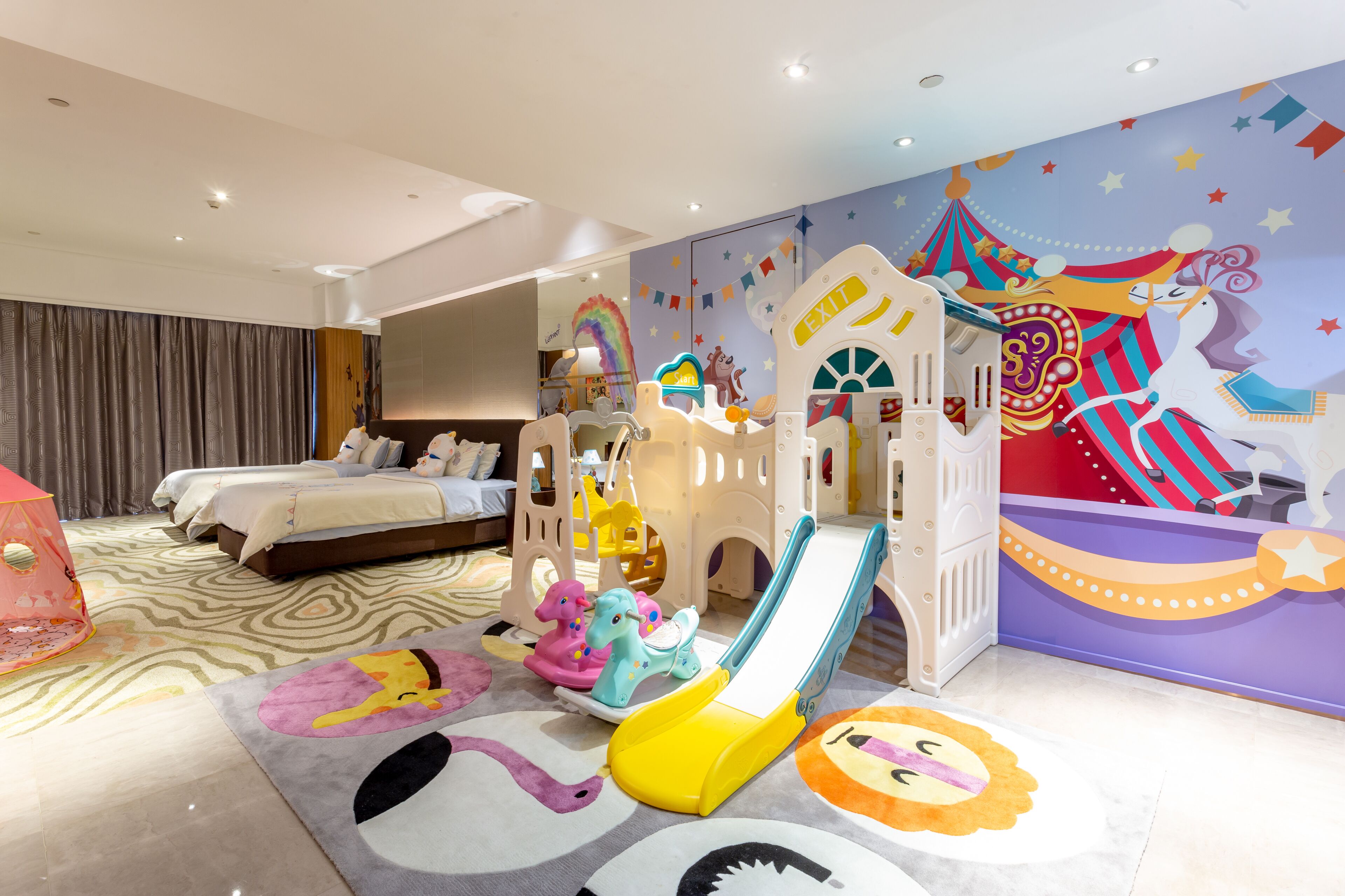 family suite | 1 bedroom, in-room safe, desk, laptop workspace