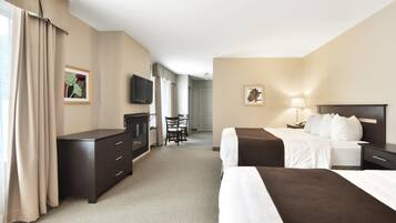 Premium bedding, desk, blackout curtains, soundproofing