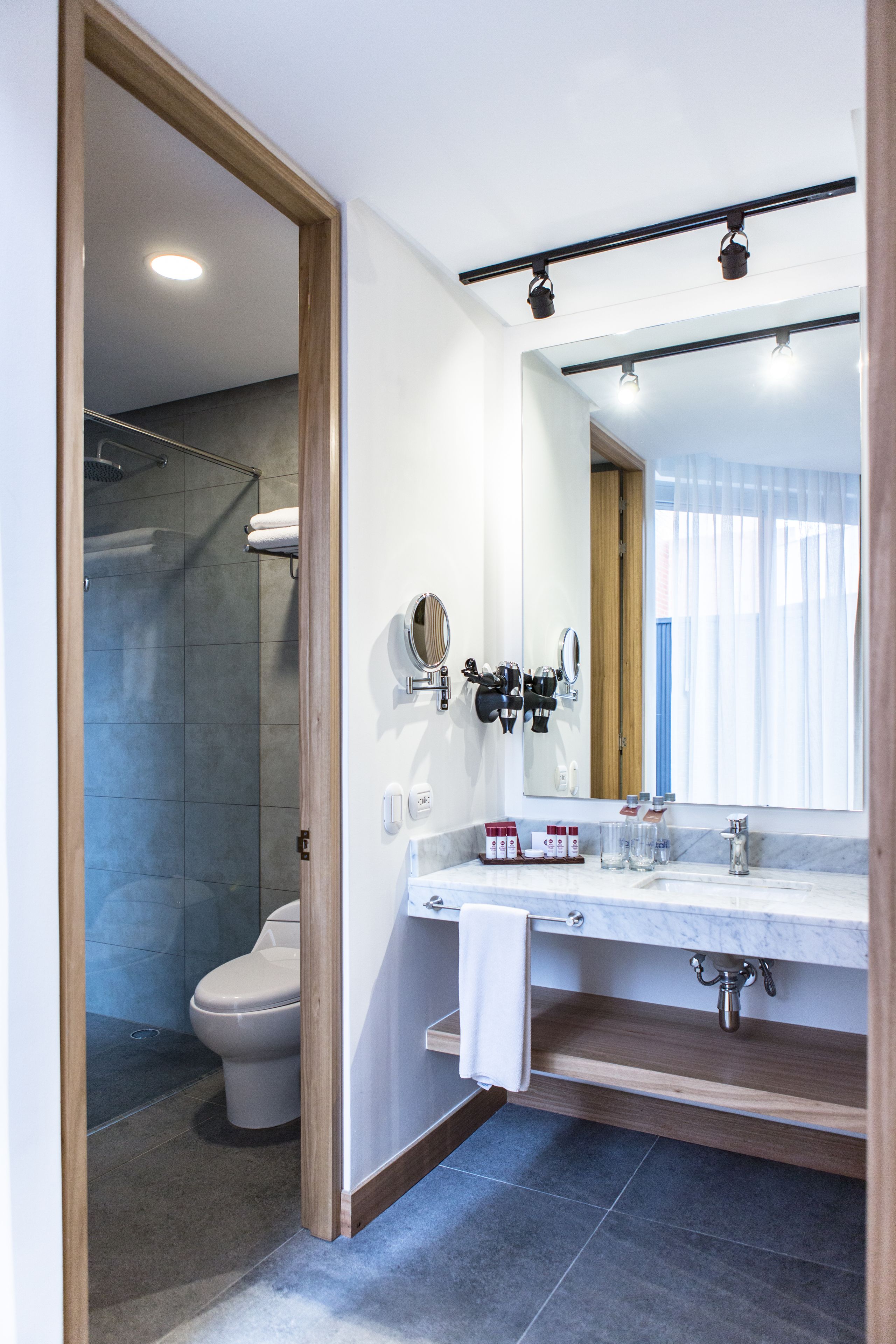 suite, 1 king bed, non smoking, terrace | bathroom | shower, free toiletries, hair dryer, towels