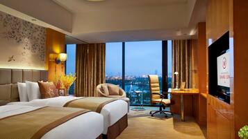 Premier Twin Room, Lake View | Minibar, in-room safe, soundproofing, iron/ironing board