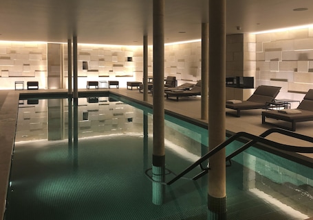 Indoor pool, open 8:00 AM to 8:00 PM, sun loungers