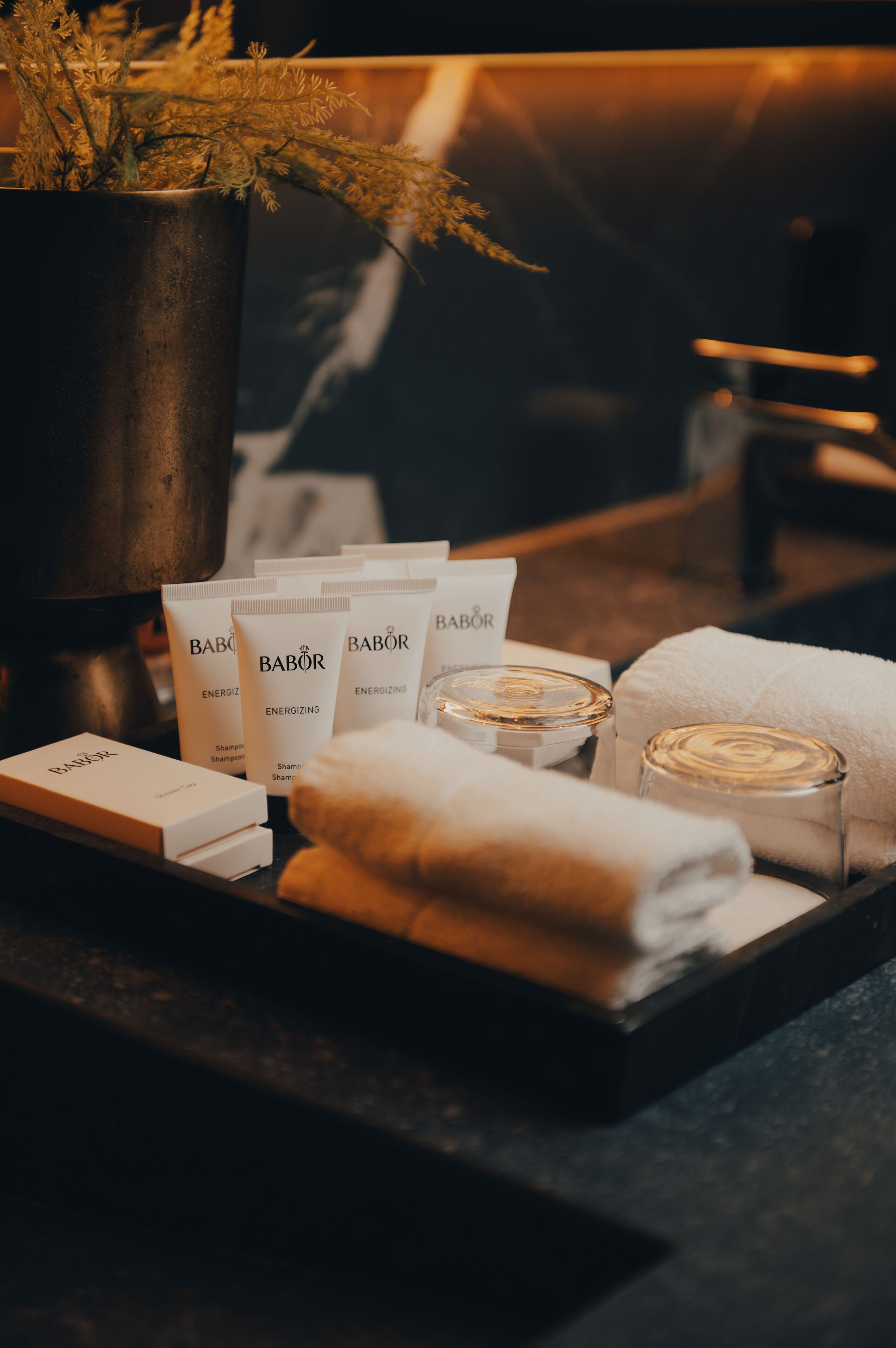 free toiletries, hair dryer, bathrobes, slippers