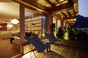 Loft, 1 dormitori, llar de foc (Sky 01) | Roba de llit d'alta qualitat i cobrellits 