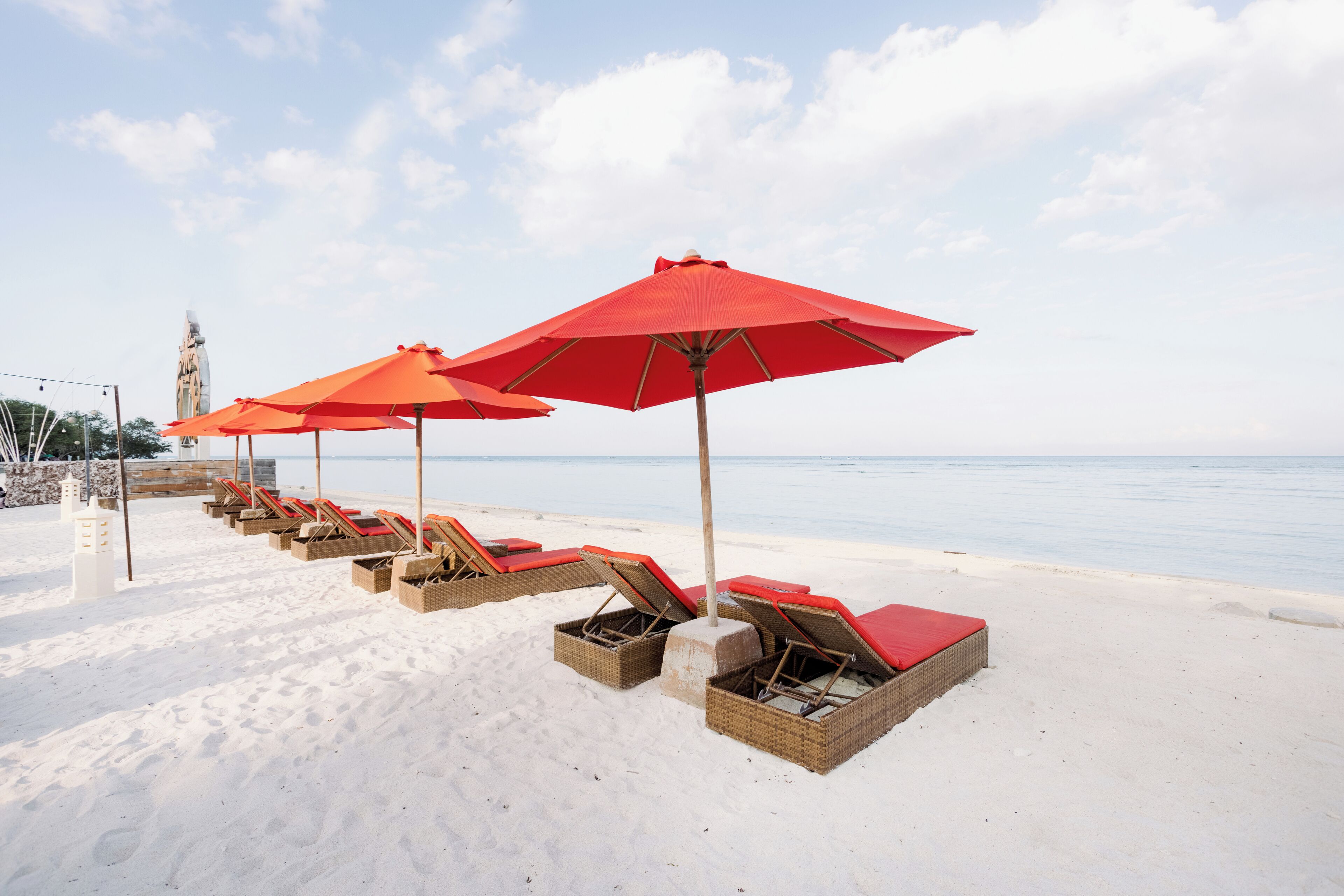 Private beach, white sand, beach cabanas, sun loungers