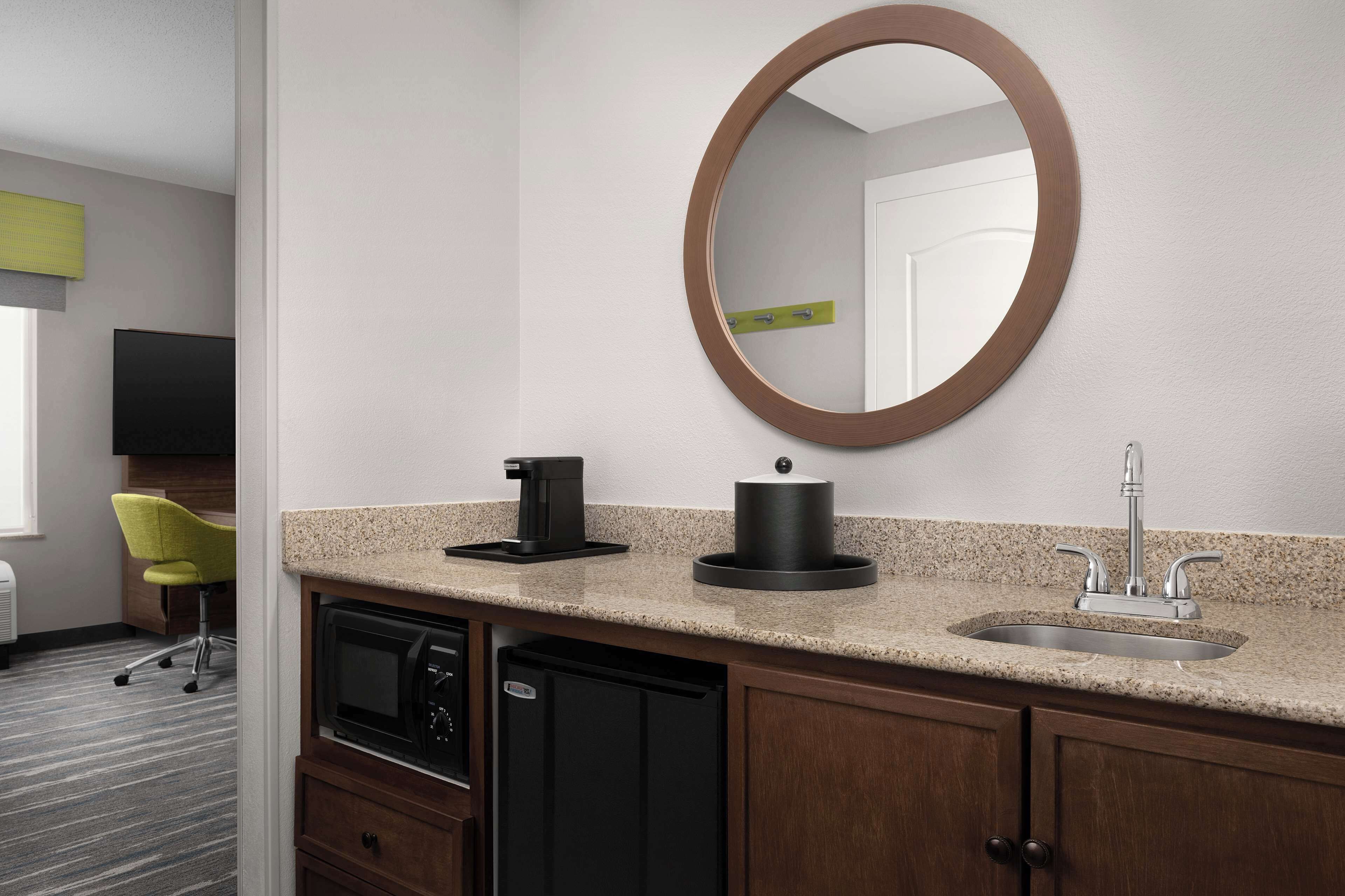 premium bedding, desk, blackout curtains, iron/ironing board